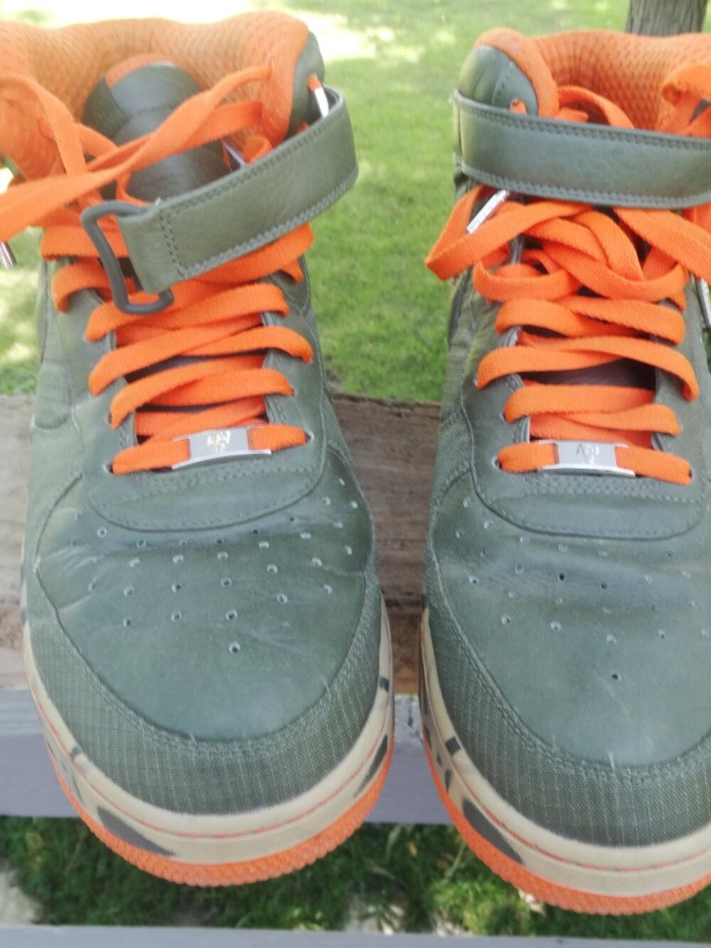 Nike Men's Size 13 Air Force 1 Premium MID '07 BERLIN OLIVE DENIM CAMO Army - Picture 5 of 8